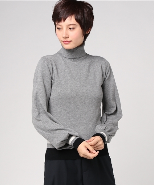 LOVELESS(ラブレス)の「【LOVELESS】WOMENS バルーンスリーブタートルニット(ニット/セーター・レディース・グレー/ワインレッド・34/36)」の2枚目の写真