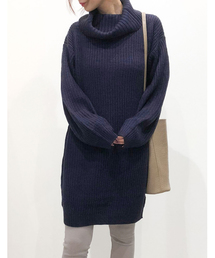 Re:EDIT | ざっくりルーズタートルネックニットワンピース(ワンピース)