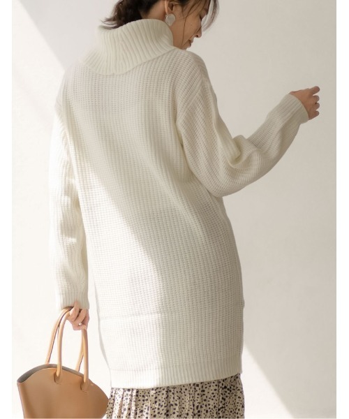 ざっくりルーズタートルネックニットワンピース（ワンピース