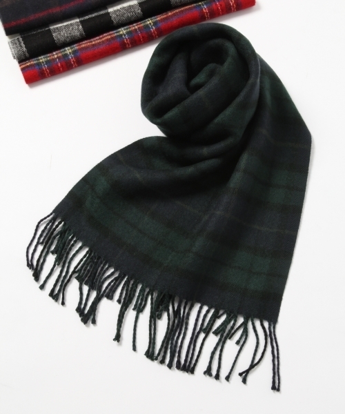 RAGEBLUE(レイジブルー)の「チェックマフラー/771925(マフラー・メンズ・ホワイト/ブラック/ネイビー/レッド/グリーン/ダークグレー・FREE)」の5枚目の写真