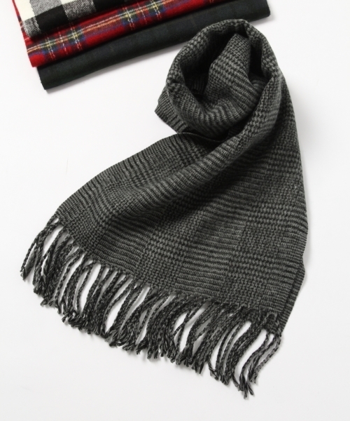 RAGEBLUE(レイジブルー)の「チェックマフラー/771925(マフラー・メンズ・ホワイト/ブラック/ネイビー/レッド/グリーン/ダークグレー・FREE)」の4枚目の写真