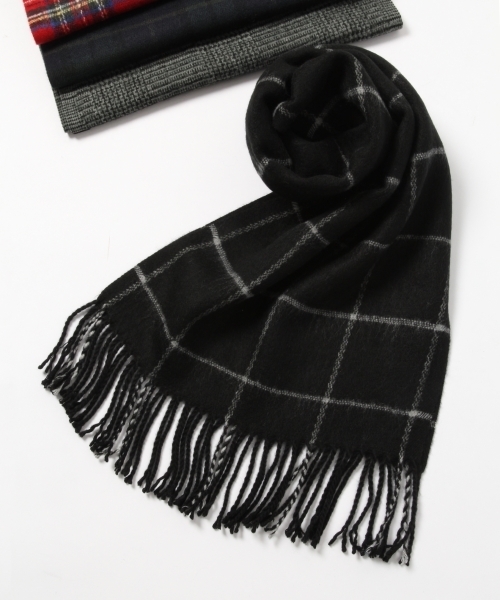 RAGEBLUE(レイジブルー)の「チェックマフラー/771925(マフラー・メンズ・ホワイト/ブラック/ネイビー/レッド/グリーン/ダークグレー・FREE)」の3枚目の写真