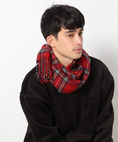 RAGEBLUE(レイジブルー)の「チェックマフラー/771925(マフラー・メンズ・ホワイト/ブラック/ネイビー/レッド/グリーン/ダークグレー・FREE)」の17枚目の写真