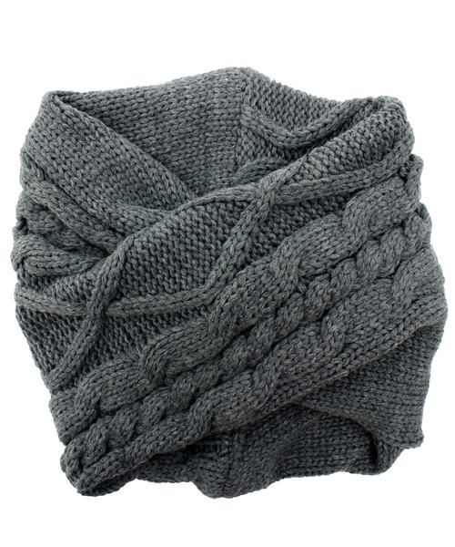 ８(eight)（エイト）の「ケーブルニット スヌード ネックウォーマー（ストール/ショール・メンズ・ブラック/ベージュ/グレー・FREE）」の3枚目の写真