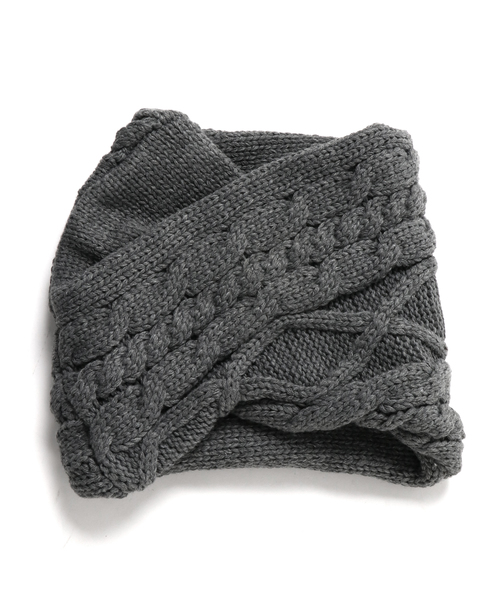 ８(eight)（エイト）の「ケーブルニット スヌード ネックウォーマー（ストール/ショール・メンズ・ブラック/ベージュ/グレー・FREE）」の14枚目の写真