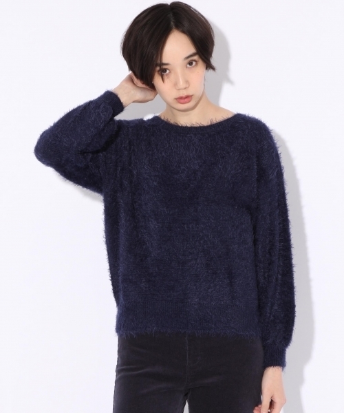 niko and...（ニコアンド）の「オリジナルフェザーヤーンプルオーバーニット（ニット/セーター・レディース・ピンク/グリーン/モカ/ネイビー・LARGE/MEDIUM）」の4枚目の写真