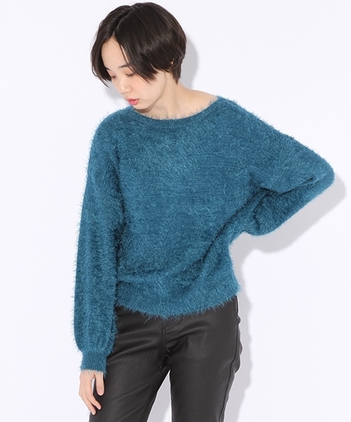 niko and...（ニコアンド）の「オリジナルフェザーヤーンプルオーバーニット（ニット/セーター・レディース・ピンク/グリーン/モカ/ネイビー・LARGE/MEDIUM）」の3枚目の写真