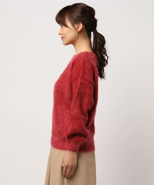 niko and...（ニコアンド）の「オリジナルフェザーヤーンプルオーバーニット（ニット/セーター・レディース・ピンク/グリーン/モカ/ネイビー・LARGE/MEDIUM）」の6枚目の写真