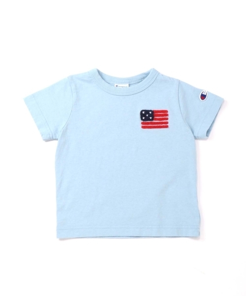 Champion（チャンピオン）の「CHAMPION/チャンピオン CHENILLE TEE/シェニールTシャツ（Tシャツ/カットソー・キッズ・ホワイト/サックスブルー/グリーン/ブラック/ピンク/ネイビー・100/110/120/140/130）」の5枚目の写真