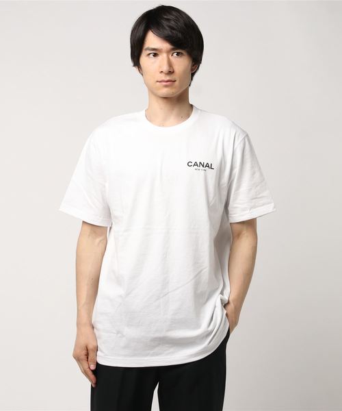 ADAM ET ROPE'(アダムエロペ)の「CANAL FILM FESTA T(Tシャツ/カットソー・メンズ・ホワイト/ブラック・L/M)」の2枚目の写真