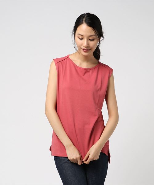 AMERICAN HOLIC(アメリカンホリック)の「・60新疆綿スムース 12col. 変形ボートネック★(Tシャツ/カットソー・レディース・チャコールグレー/レッド/モカ/ミント/ブルー/イエロー系その他2/オフホワイト/ブラック/ピンク/ネイビー/イエロー/ブルー系その他2・L/M)」の12枚目の写真