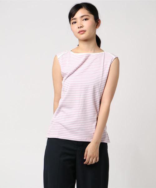 AMERICAN HOLIC(アメリカンホリック)の「・60新疆綿スムース 12col. 変形ボートネック★(Tシャツ/カットソー・レディース・チャコールグレー/レッド/モカ/ミント/ブルー/イエロー系その他2/オフホワイト/ブラック/ピンク/ネイビー/イエロー/ブルー系その他2・L/M)」の11枚目の写真