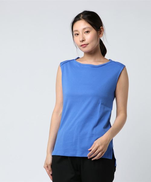 AMERICAN HOLIC(アメリカンホリック)の「・60新疆綿スムース 12col. 変形ボートネック★(Tシャツ/カットソー・レディース・チャコールグレー/レッド/モカ/ミント/ブルー/イエロー系その他2/オフホワイト/ブラック/ピンク/ネイビー/イエロー/ブルー系その他2・L/M)」の1枚目の写真
