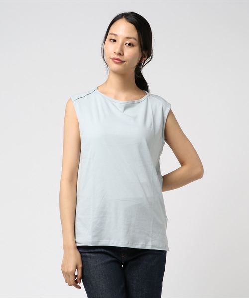 AMERICAN HOLIC(アメリカンホリック)の「・60新疆綿スムース 12col. 変形ボートネック★(Tシャツ/カットソー・レディース・チャコールグレー/レッド/モカ/ミント/ブルー/イエロー系その他2/オフホワイト/ブラック/ピンク/ネイビー/イエロー/ブルー系その他2・L/M)」の6枚目の写真
