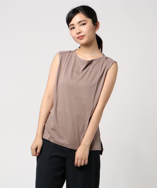 AMERICAN HOLIC(アメリカンホリック)の「・60新疆綿スムース 12col. 変形ボートネック★(Tシャツ/カットソー・レディース・チャコールグレー/レッド/モカ/ミント/ブルー/イエロー系その他2/オフホワイト/ブラック/ピンク/ネイビー/イエロー/ブルー系その他2・L/M)」の5枚目の写真