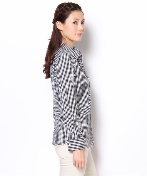 SHIPS for women（シップスフォーウィメン）の「スキッパーギンガムシャツ（シャツ/ブラウス・レディース・ブラック/ブルー・SMALL/MEDIUM）」の4枚目の写真