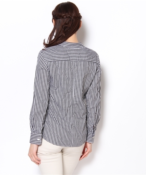 SHIPS for women（シップスフォーウィメン）の「スキッパーギンガムシャツ（シャツ/ブラウス・レディース・ブラック/ブルー・SMALL/MEDIUM）」の5枚目の写真