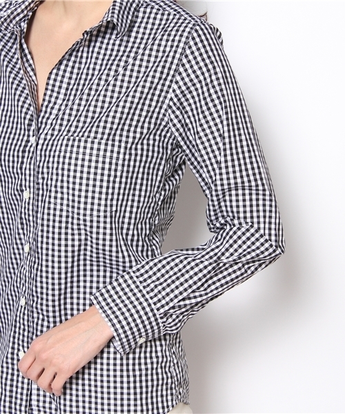 SHIPS for women（シップスフォーウィメン）の「スキッパーギンガムシャツ（シャツ/ブラウス・レディース・ブラック/ブルー・SMALL/MEDIUM）」の7枚目の写真
