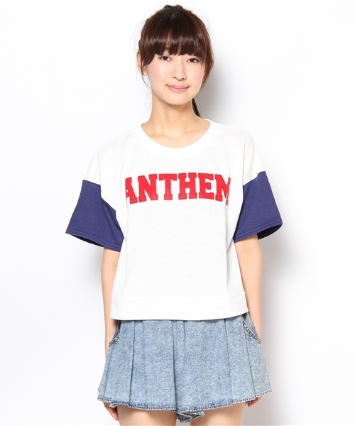 WEGO（ウィゴー）の「WEGO/アメカジプリント切替スウェット（5）（スウェット・レディース・ホワイト系その他/ネイビー/オフホワイト・FREE）」の4枚目の写真