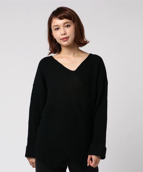 GeeRA(ジーラ)の「レイヤード風Vネックニット(ニット/セーター・レディース・ブラック/ベージュ/ワイン・SMALL/MEDIUM/X-LARGE/XX-LARGE/LARGE)」の9枚目の写真