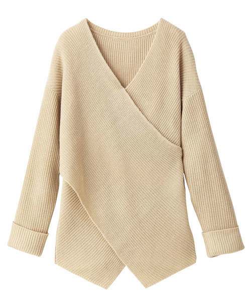 GeeRA(ジーラ)の「レイヤード風Vネックニット(ニット/セーター・レディース・ブラック/ベージュ/ワイン・SMALL/MEDIUM/X-LARGE/XX-LARGE/LARGE)」の7枚目の写真