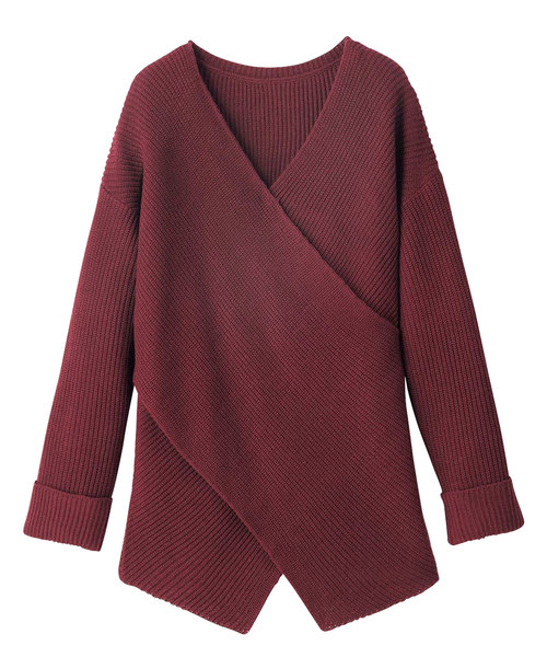 GeeRA(ジーラ)の「レイヤード風Vネックニット(ニット/セーター・レディース・ブラック/ベージュ/ワイン・SMALL/MEDIUM/X-LARGE/XX-LARGE/LARGE)」の8枚目の写真