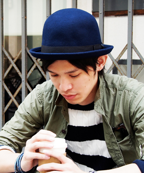 polcadot(ポルカドット)の「ベルト付きボーラー(ハット・レディース・ブラック/ベージュ/ネイビー/グレー/レッド・フリー)」の1枚目の写真