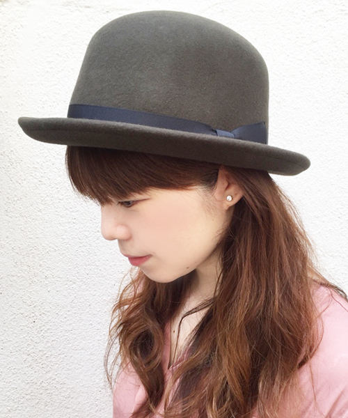 polcadot(ポルカドット)の「ベルト付きボーラー(ハット・レディース・ブラック/ベージュ/ネイビー/グレー/レッド・フリー)」の3枚目の写真