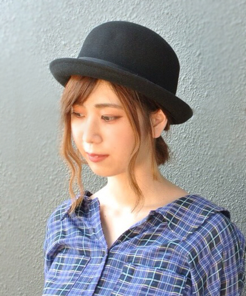 polcadot(ポルカドット)の「ベルト付きボーラー(ハット・レディース・ブラック/ベージュ/ネイビー/グレー/レッド・フリー)」の2枚目の写真