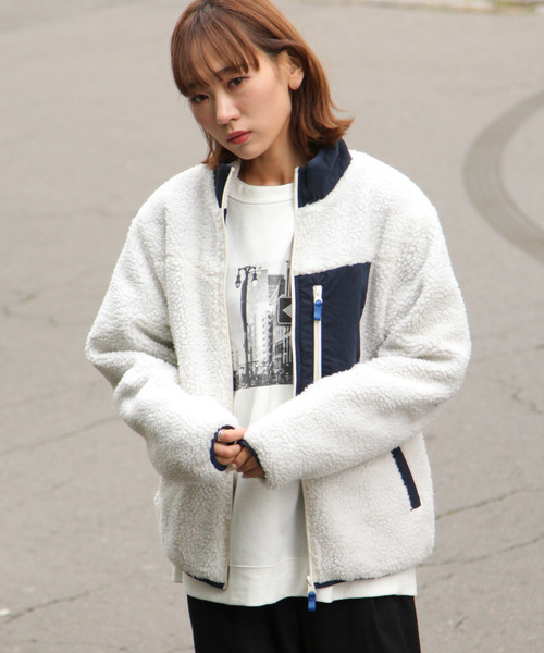 ZIP FIVE(ジップファイブ)の「【ZIP FIVE】ボアスタンドブルゾン(ブルゾン・メンズ・ホワイト/ブラック/ベージュ/ネイビー/グレー/オリーブ/ブラウン/ベージュ系その他/グリーン・MEDIUM/LARGE/X-LARGE)」の2枚目の写真