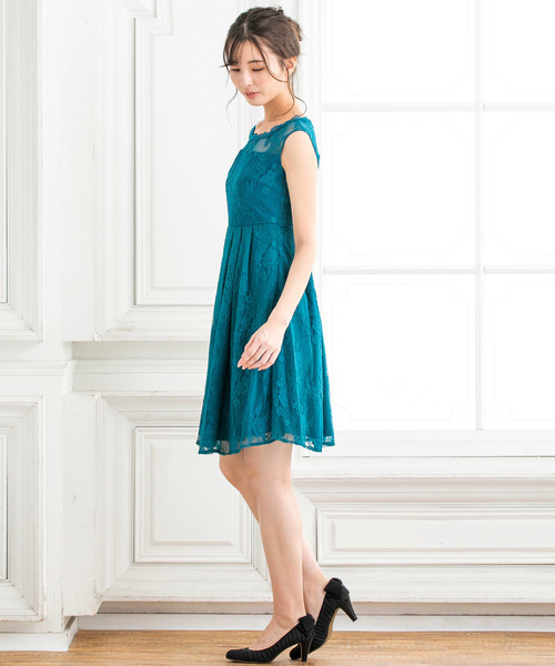 form forma（フォルムフォルマ）の「レースフレアワンピース（ドレス・レディース・ダークグリーン/ネイビー・9号）」の7枚目の写真