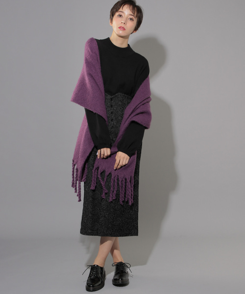 PAGEBOY（ページボーイ）の「カラーストール（ストール/ショール・レディース・ブラック/ベージュ/パープル・FREE）」の6枚目の写真