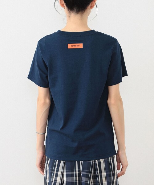 BEAMS BOY（ビームスボーイ）の「ショップバッグロゴ ポケットTシャツ（Tシャツ/カットソー・レディース・ホワイト/ネイビー・ONE SIZE/1/2）」の11枚目の写真