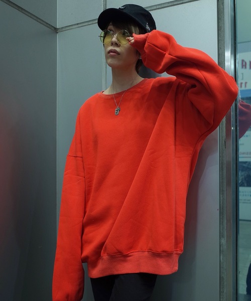 rovtski(ロフトスキー)の「【ビッグシルエット】AFYF 2018AW SOLID DS CREW F/スウェット/トレーナー(スウェット)」|レッド