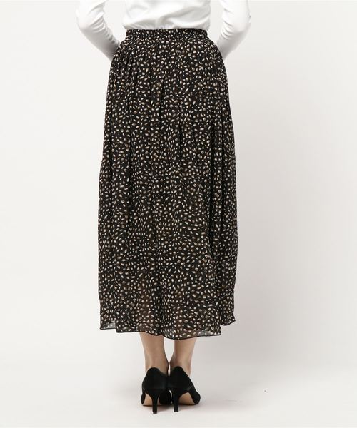 KOBE LETTUCE（コウベレタス）の「レオパード柄・花柄・無地テグスヘムシフォンマキシスカート（スカート・レディース・ホワイト/ベージュ/ブラック系その他/ベージュ系その他/イエロー系その他/ライラック/レモンイエロー/ブラック系その他2・FREE）」の10枚目の写真