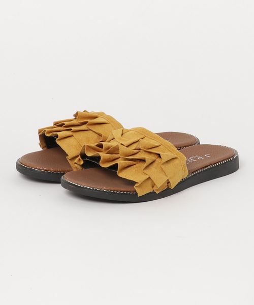 STYLEBLOCK（スタイルブロック）の「フリルフラットサンダル（サンダル・レディース・ブラック/ベージュ/イエロー/ピンク/ブルー・40/38/39/36/37/35）」の5枚目の写真