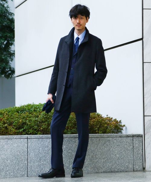いいスタイル セール 大きいサイズ カシミヤ混ウールスタンドカラーコート メンズ コート ビジネス 結婚式 カシミヤ その他アウター Takeo Kikuchi タケオキクチ のファッション 入荷しました即納可能 Arenatheatre Net