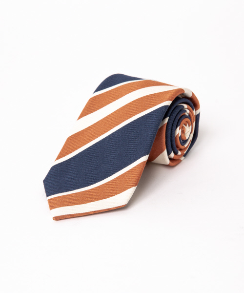ABAHOUSE（アバハウス）の「【Recency of Mine】Fossati ストライププリントネクタイ（ネクタイ・メンズ・ネイビー/サックスブルー/オレンジ/ワイン・フリー）」の2枚目の写真
