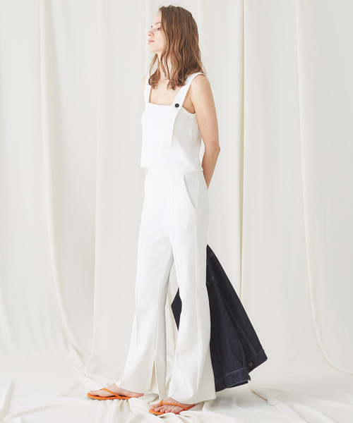 STUDIOUS（ステュディオス）の「【STUDIOUS】Ny/C ピンタック フレアニットパンツ（その他パンツ・レディース・ホワイト/ブラック/ライトグリーン・1/2）」の13枚目の写真