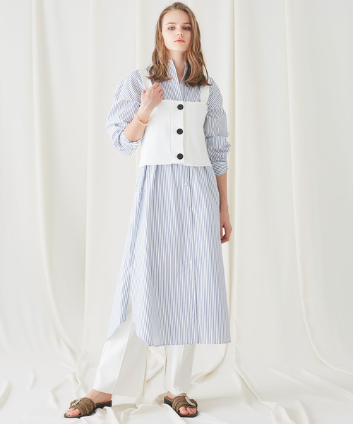 STUDIOUS（ステュディオス）の「【STUDIOUS】Ny/C ピンタック フレアニットパンツ（その他パンツ・レディース・ホワイト/ブラック/ライトグリーン・1/2）」の7枚目の写真