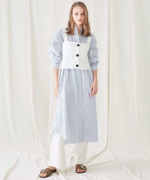 STUDIOUS（ステュディオス）の「【STUDIOUS】Ny/C ピンタック フレアニットパンツ（その他パンツ・レディース・ホワイト/ブラック/ライトグリーン・1/2）」の4枚目の写真