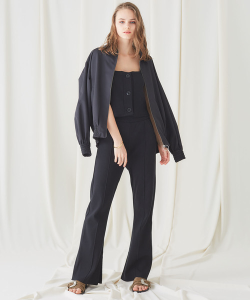 STUDIOUS（ステュディオス）の「【STUDIOUS】Ny/C ピンタック フレアニットパンツ（その他パンツ・レディース・ホワイト/ブラック/ライトグリーン・1/2）」の17枚目の写真