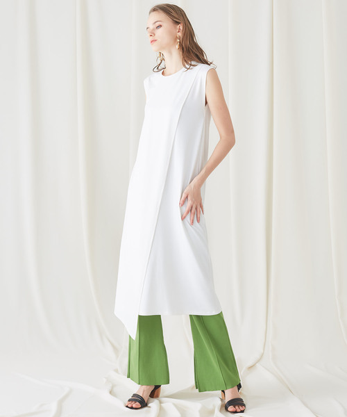 STUDIOUS（ステュディオス）の「【STUDIOUS】Ny/C ピンタック フレアニットパンツ（その他パンツ・レディース・ホワイト/ブラック/ライトグリーン・1/2）」の15枚目の写真