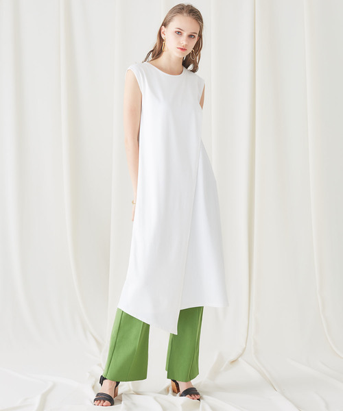 STUDIOUS（ステュディオス）の「【STUDIOUS】Ny/C ピンタック フレアニットパンツ（その他パンツ・レディース・ホワイト/ブラック/ライトグリーン・1/2）」の18枚目の写真