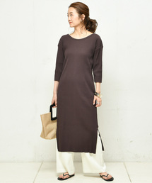 DouDou | リブ2WAY7分袖ワンピース(ワンピース)