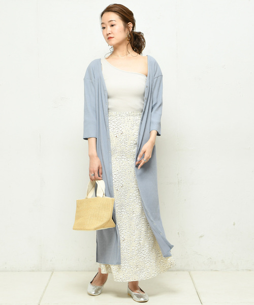 DouDou（ドゥドゥ）の「リブ2WAY7分袖ワンピース（ワンピース・レディース・ブラック/ブルー/カーキ/ブラウン/オフホワイト・FREE）」の16枚目の写真