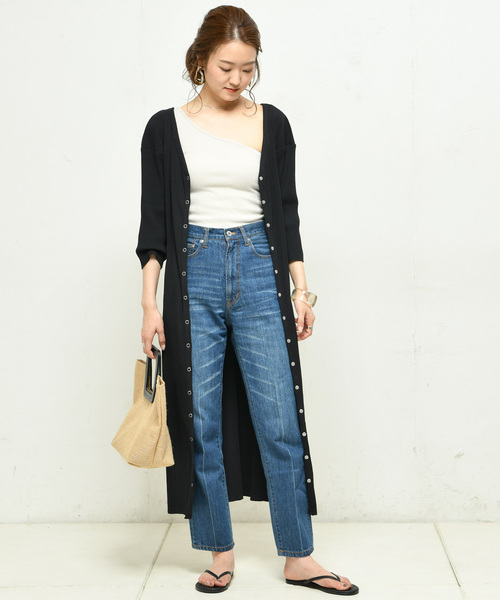 DouDou（ドゥドゥ）の「リブ2WAY7分袖ワンピース（ワンピース・レディース・ブラック/ブルー/カーキ/ブラウン/オフホワイト・FREE）」の10枚目の写真