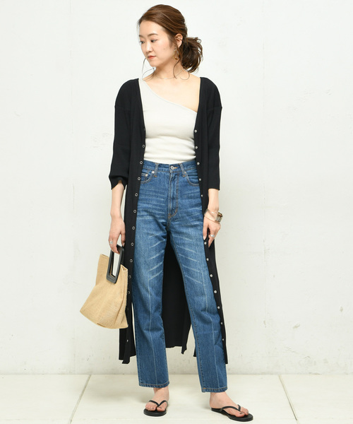 DouDou（ドゥドゥ）の「リブ2WAY7分袖ワンピース（ワンピース・レディース・ブラック/ブルー/カーキ/ブラウン/オフホワイト・FREE）」の15枚目の写真