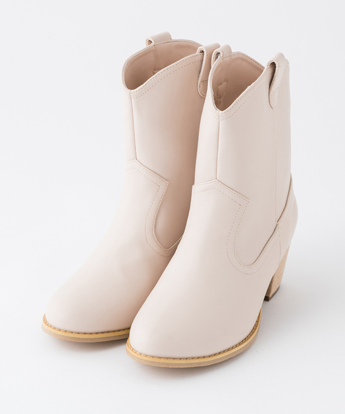 one after another NICE CLAUP（ワンアフターアナザーナイスクラップ）の「ウエスタンブーツ（ブーツ・レディース・アイボリー/ブラウン/ベージュ・SMALL/MEDIUM/LARGE）」の2枚目の写真