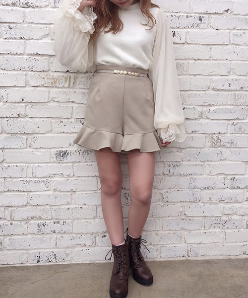 one after another NICE CLAUP（ワンアフターアナザーナイスクラップ）の「袖コンシャスバックリボンニット（ニット/セーター・レディース・ベージュ/ブラウン/オフホワイト/ブラック・FREE）」の10枚目の写真